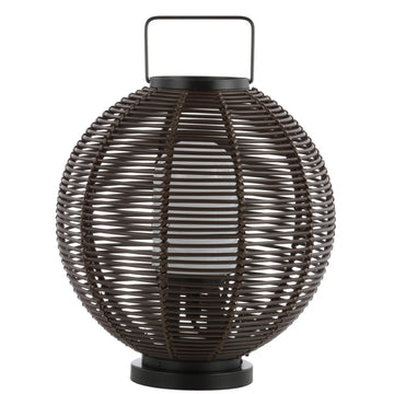 Jigu 22" Outdoor Woven Globe Asian LED Lantern - JONATHAN Y